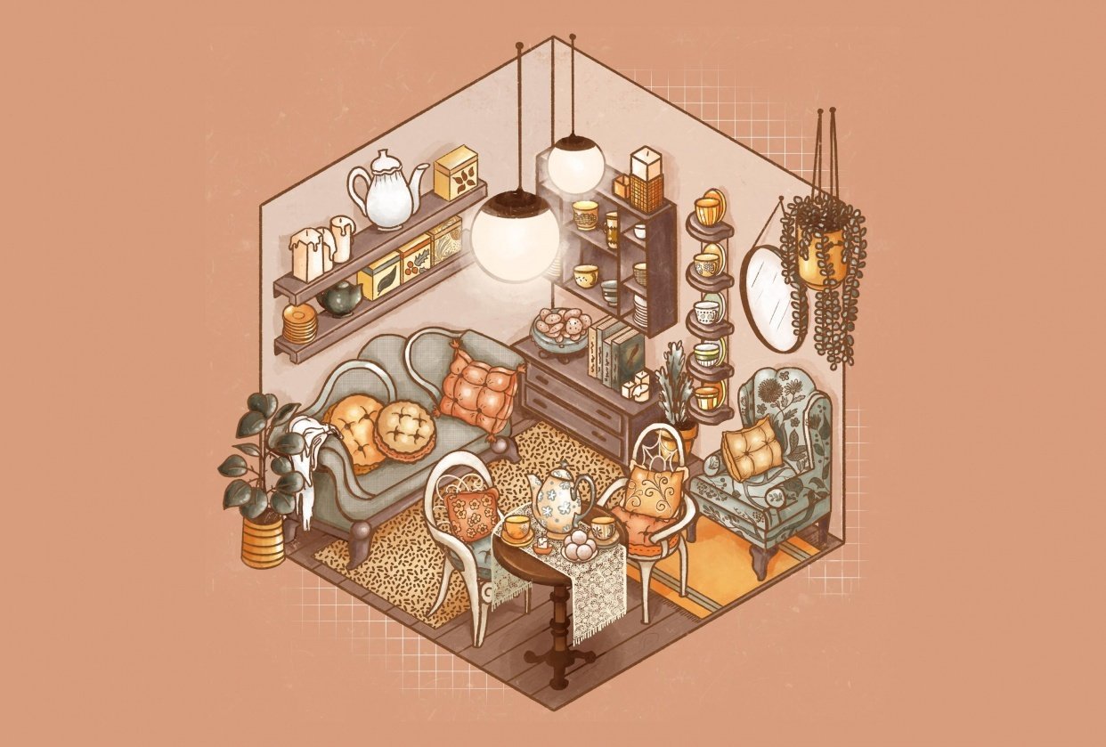 You Can Draw This ISOMETRIC ROOM in PROCREATE cc_4944